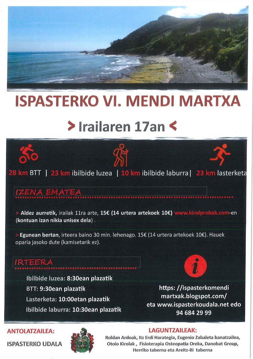 GarbineIspaster's tweet photo. Badator Ispasterko VI.mendi martxa. Animatu. Egun polita pasako dozu. https://t.co/WUL8ywP9c0