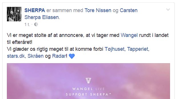 Oplev <a href="/carstenSHERPA/">sherpa</a>, en af de tre vindere af #KarriereKanonen 2017, når bandet tager på turné med <a href="/wangelmusic/">Wangel</a> til efteråret 🙌🏼 #kanon17