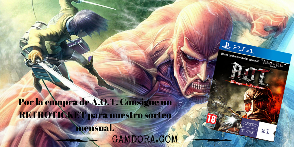 gamdorashop's tweet photo. Conviértete en protagonista de #AttackOnTitan para #PS4 y gana #RetroTickets para nuestro sorteo mensual. https://t.co/opCtwHJ3T0 #Retro https://t.co/oHy88btz8e