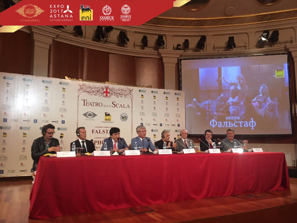 Сегодня в камерном зале театра #AstanaOpera состоялась пресс-конференция по случаю гастролей миланского театра <a href="/teatroallascala/">Teatro alla Scala</a>