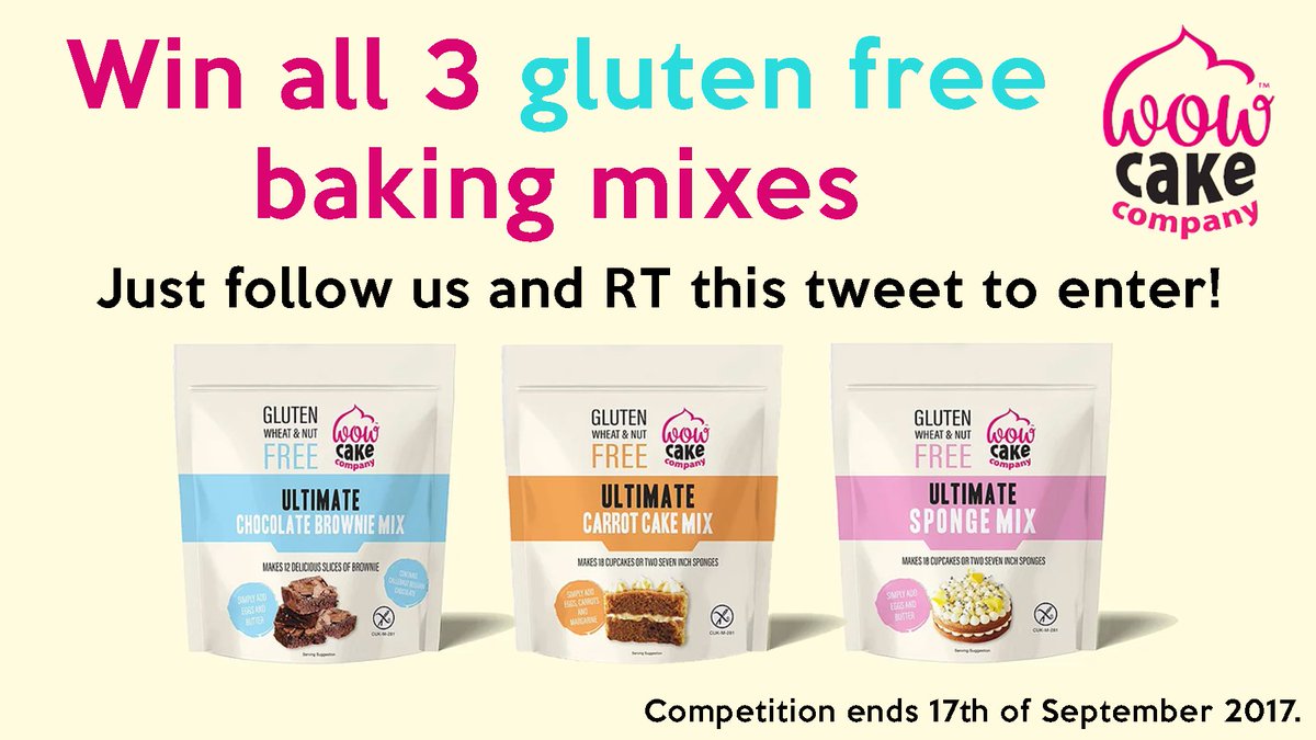 It's competition time! 😇 Two lucky winners will win ALL 3 of our #glutenfree baking mixes. Just follow us &amp; RT this to enter 👍 Good luck!