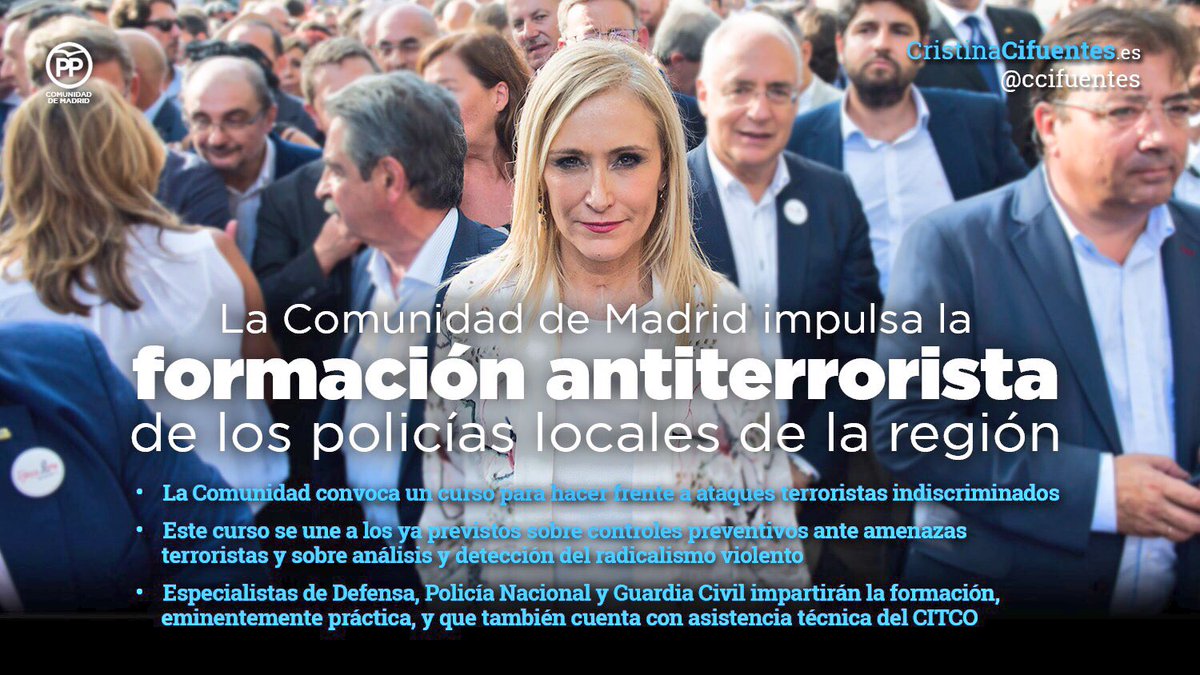 ccifuentes's tweet photo. 📢 Impulsamos la formación antiterrorista de los policías locales para que puedan actuar con eficacia. https://t.co/e269kJSQDF 👮🏻‍♀👮🏼💪🏻 https://t.co/urHXBtTgxi