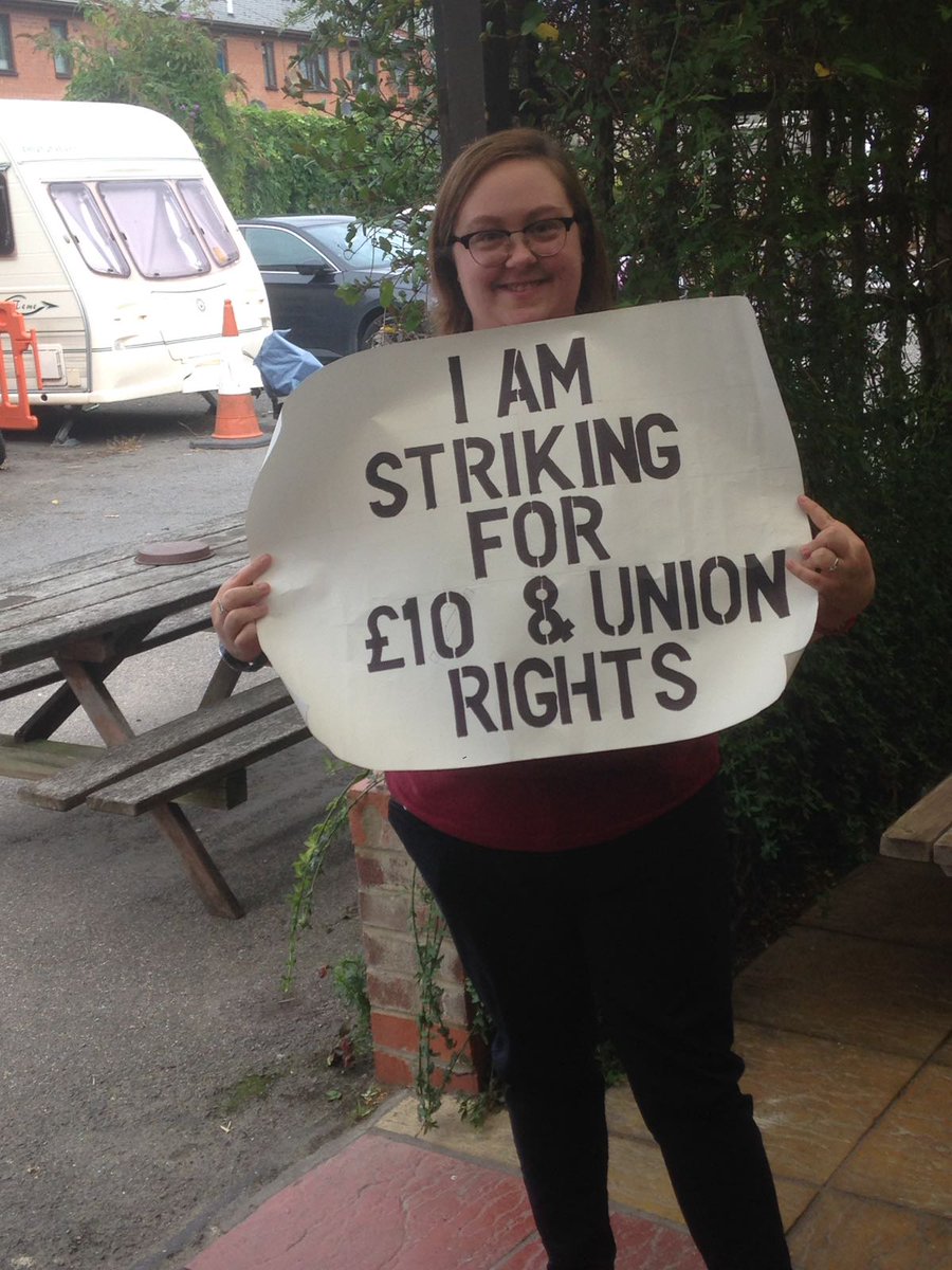 FastfoodRights's tweet photo. This is Kayleigh. 
Kayleigh is one of the first mcdonalds workers to strike in the UK. 
#McStrike https://t.co/atB6eByFaW