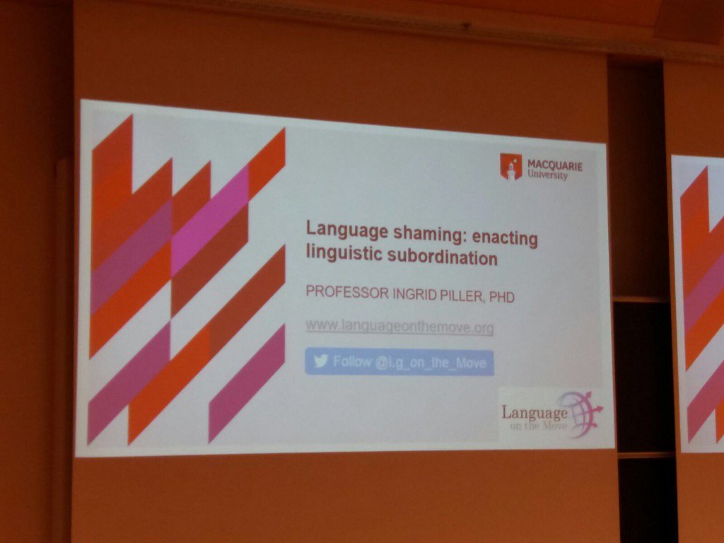 ApplingJYU's tweet photo. Our first plenary from Ingrid Piller! #minoritylanguages  @Lg_on_the_Move #ICML2017 https://t.co/itMY4rXd7F