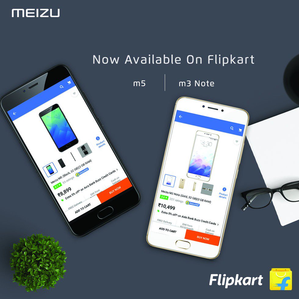 Meizu_India's tweet photo. They are back on Flipkart!! Check them out now!
#MEIZU #M5 #M3Note https://t.co/TuMjTkXUSs