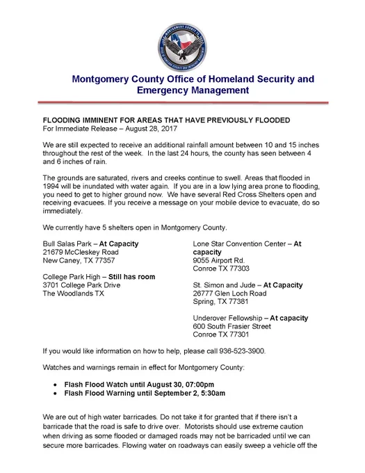 Image from Montgomery County OHSEM (@MCOEM)