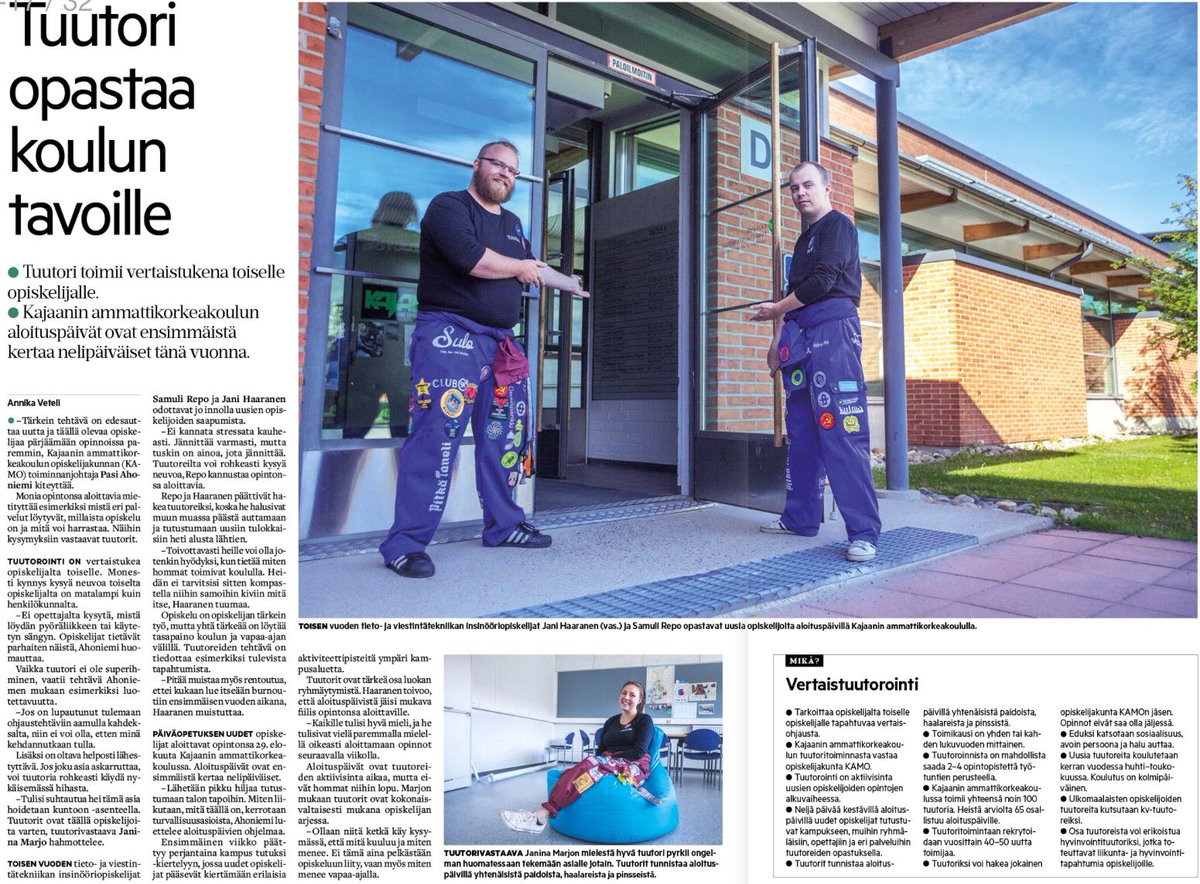 TuroKilpelainen's tweet photo. #maailmanparhaat #tuutorit ja koko @KajaaniAMK perhe toivottaa #uudet #opiskelijat tervetulleeksi #Vimpelinlaaksonkampus #mahtavuutta https://t.co/osN0F7cV35