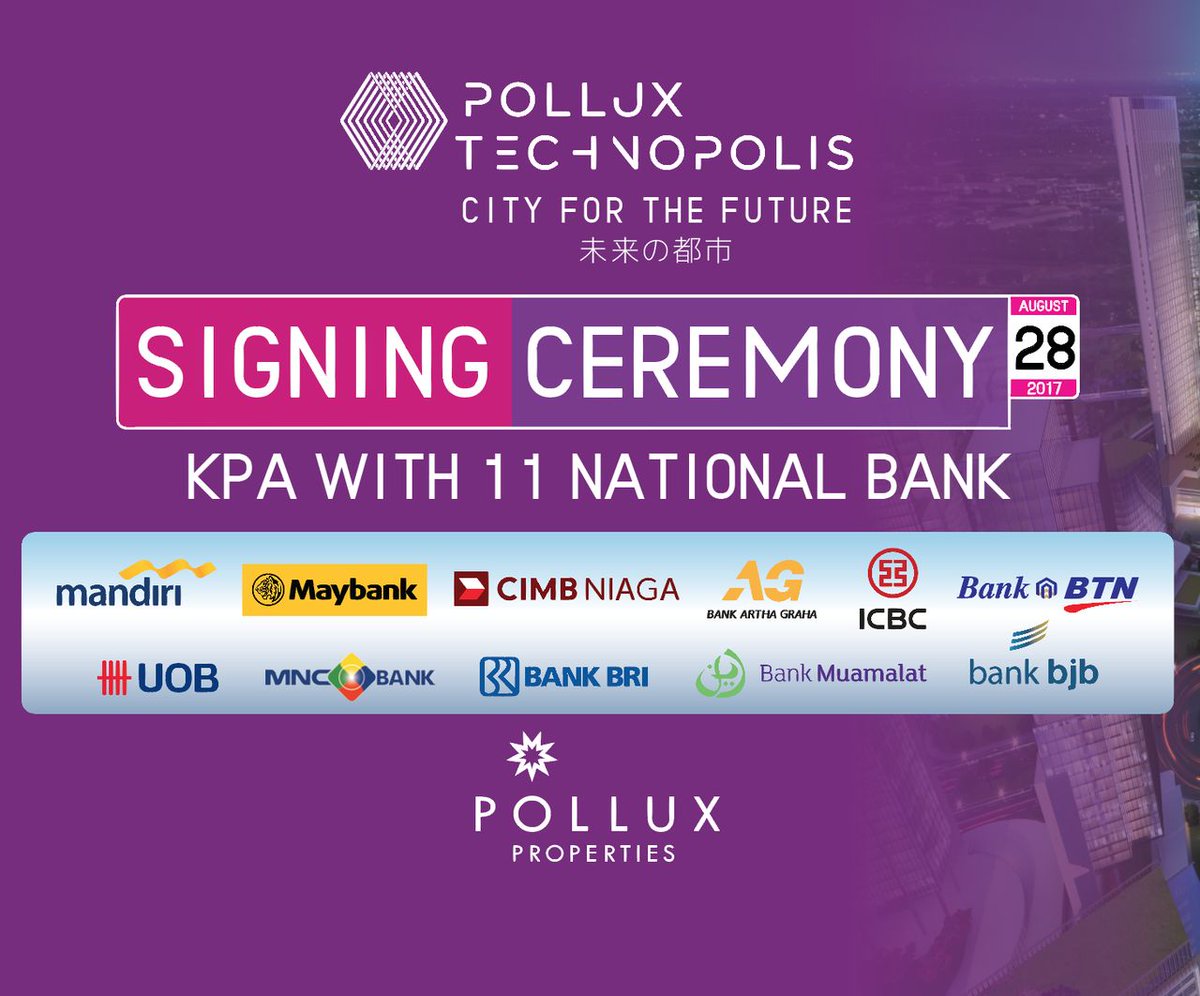 polluxtechno's tweet photo. Signing Ceremony bersama 11 Bank Nasional untuk Pollux Technopolis #Karawang #PolluxTechnopolis https://t.co/YEfMscRx9D