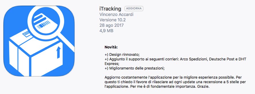 itrackingapp's tweet photo. iTracking v10.2 rilasciato su AppStore. Tante novità e altri nuovi corrieri supportati. Fammi sapere cosa ne pensi. https://t.co/VjtIcFZHYl https://t.co/j5SB1XpPGK