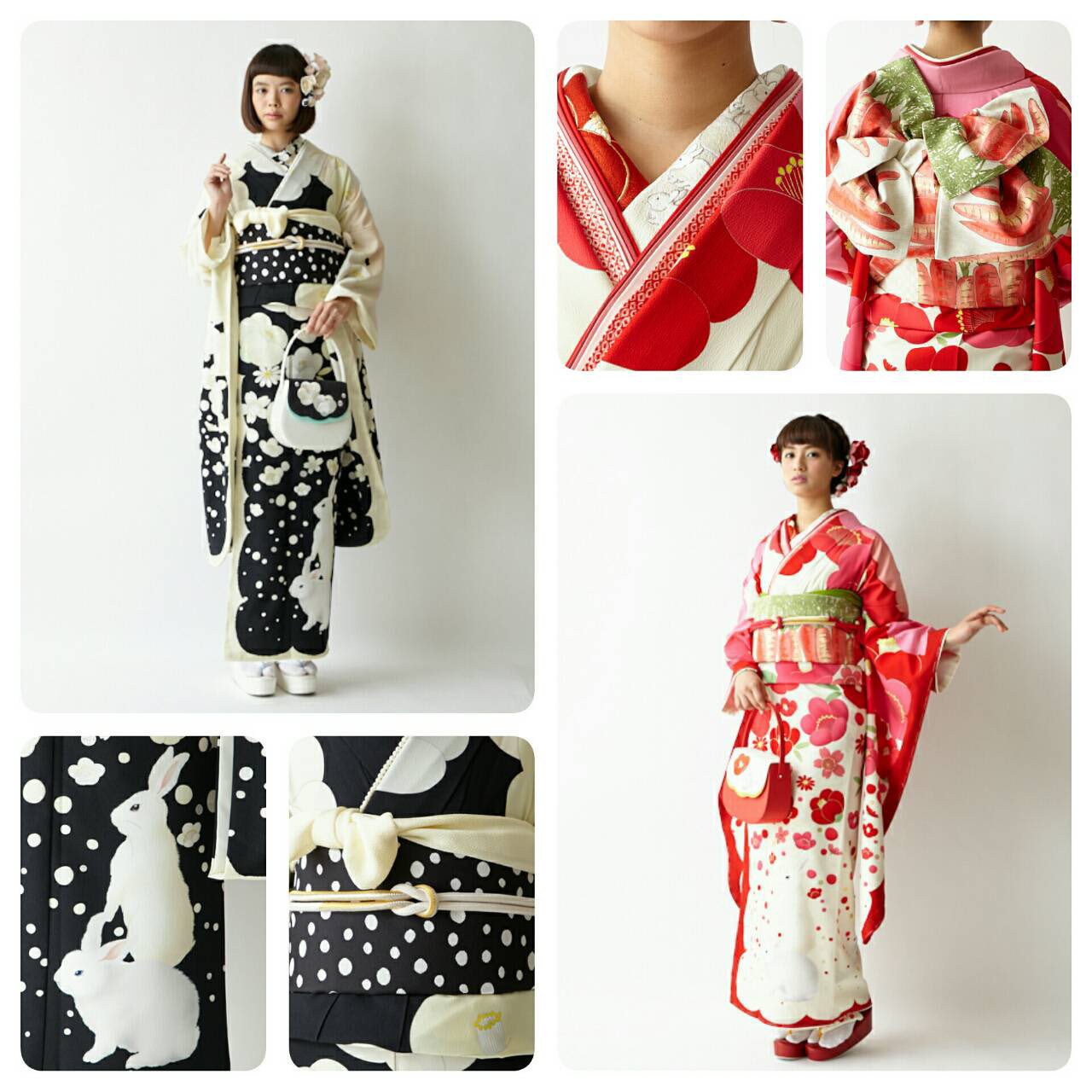 ふりふ　振袖　しんしん雪うさぎ セール50%オフ】単品 振袖「しんしん雪うさぎ」公式 ふりふ 振袖