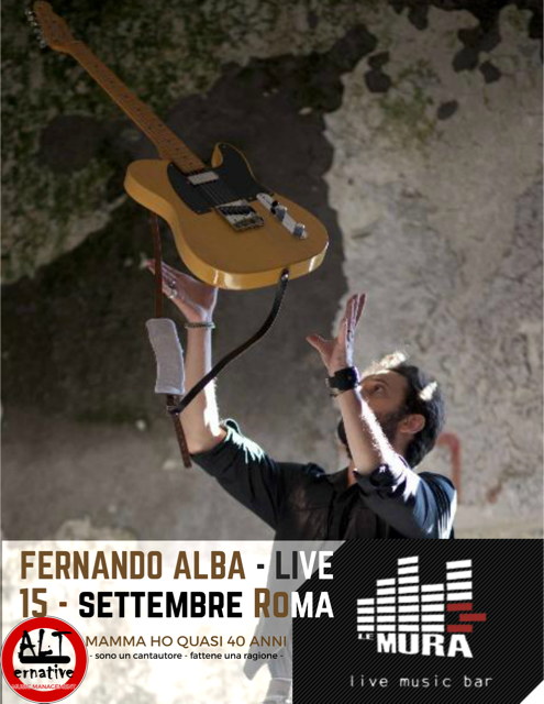 AltErnativeBeM's tweet photo. Primo appuntamento ufficiale: 15 settembre a #Roma presso #LeMura con #FernandoAlba! Vi aspettiamo! https://t.co/eG1x7nqCgm
