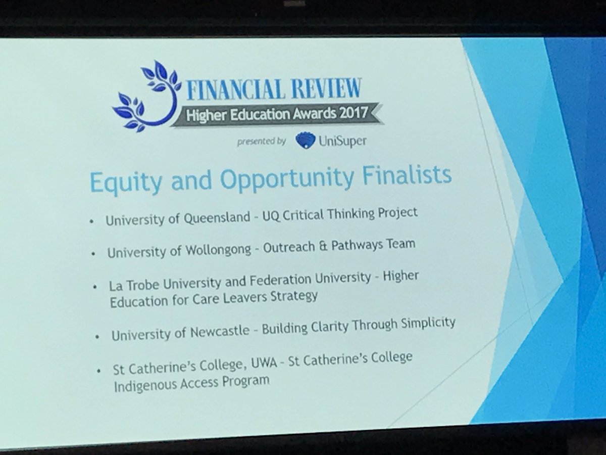 S_Ziegelaar's tweet photo. St Catherine's College a finalist for #AFRHigherEd17 equity and opportunity awards! 🎉🎉 https://t.co/82oxmd6dyE