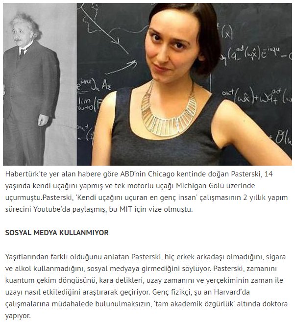 seyfihoca's tweet photo. #Harvard duyurdu: İşte yeni #Einstein ==> #Sabrina #Gonzalez #Pasterski https://t.co/oN9S42s6nw