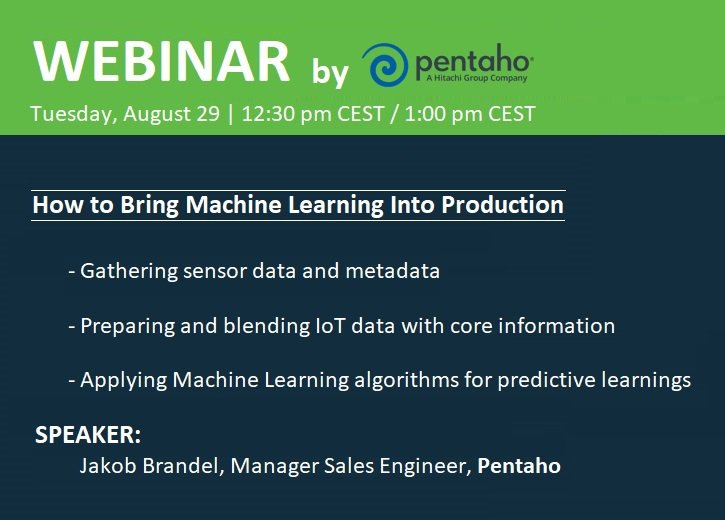 NDSMLSummit's tweet photo. Don't miss @Pentaho's webinar on "How To Bring Machine Learning Into Production". For more info please go to https://t.co/gaxY0SfTlt https://t.co/c73sn2pB3z