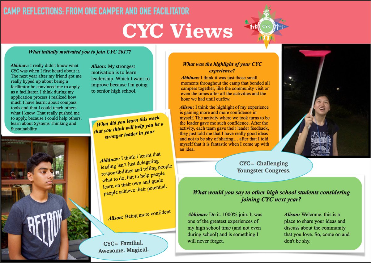 Compass_Ed's tweet photo. Camp reflections from camper & youth facilitator about how getting involved with #CYC could empower you. #CYC2017 #youthleader #changemakers https://t.co/7dsHRlsk0g