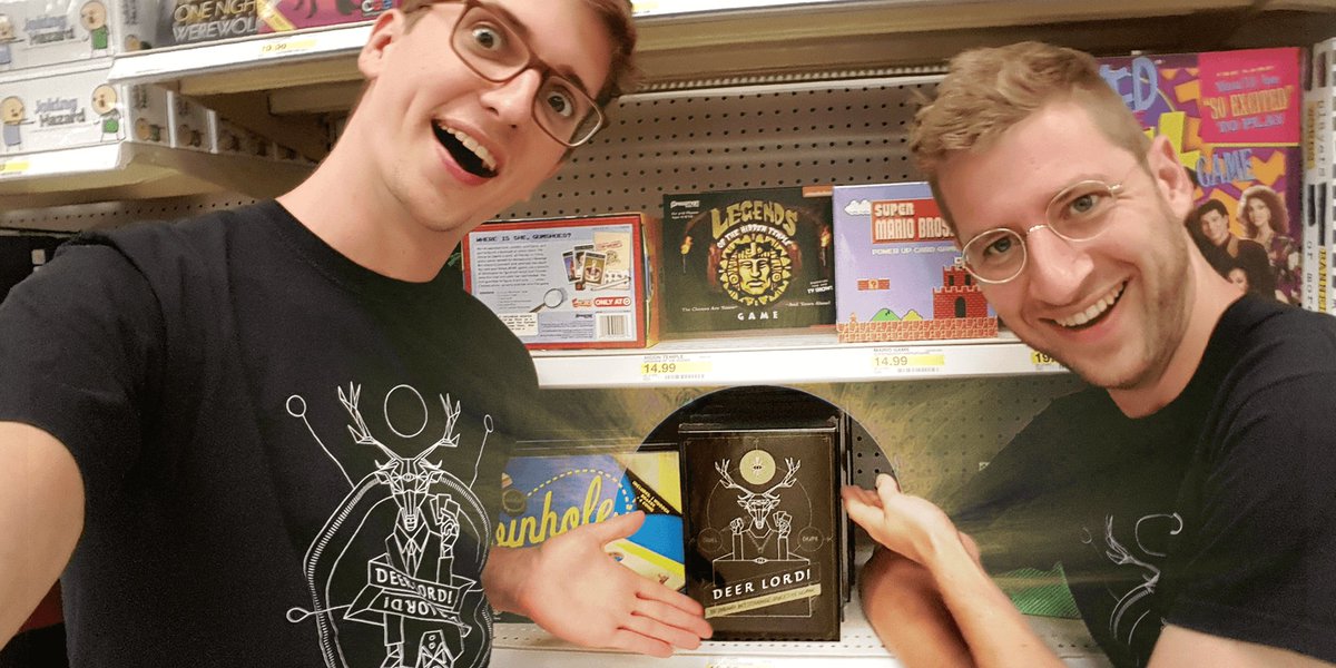 MonkeyshineGame's tweet photo. 🤩 on the shelves of @Target! Pretty excited, as you can tell 
s/o to @LarkAndClam for getting us there! #deerlord #partygame https://t.co/cEdbWgziCV