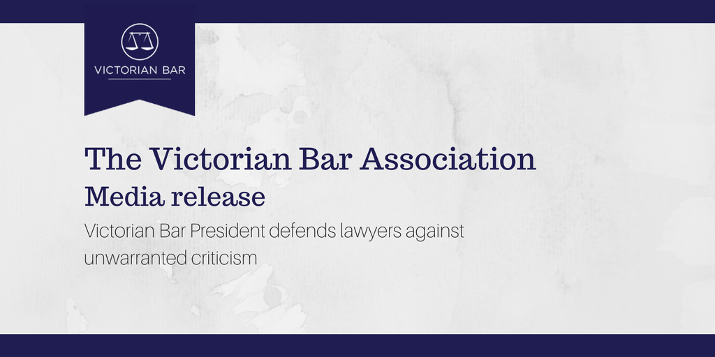 .@VicBarPresident <a href="/BatrouneyQC/">Jennifer Batrouney QC</a>   defends lawyers against unwarranted criticism. Read the media release here: ow.ly/B0mQ30eKrvI #AusLaw