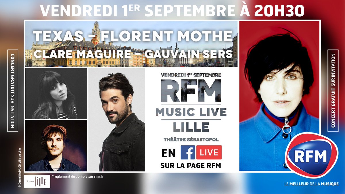 RFMFrance's tweet image. 🔴 Rendez-vous ce VENDREDI, 20h30, pour découvrir les artistes du #RFMMusicLive de #Lille en #FacebookLive sur notre page #FacebookRFM!