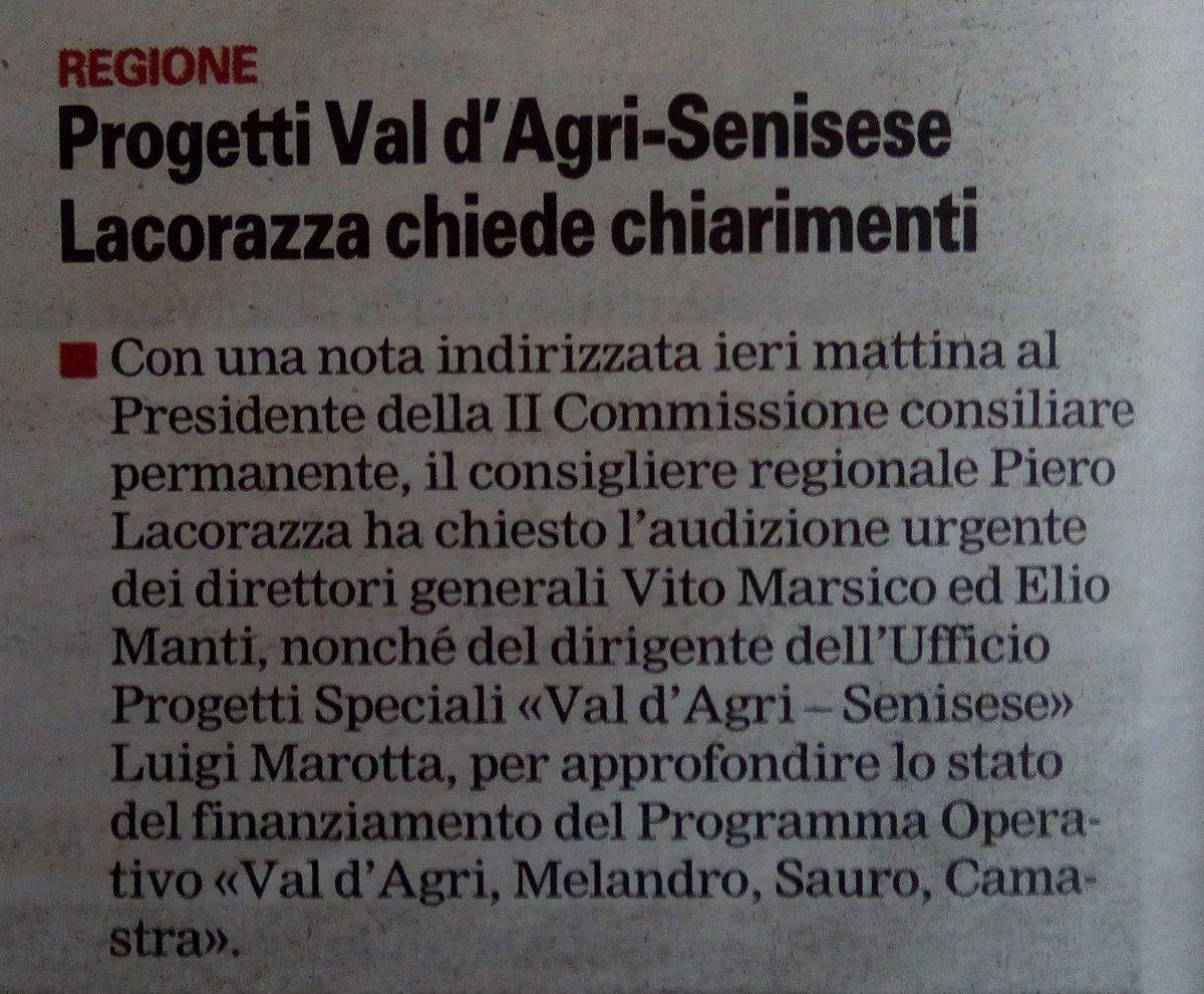 AbitareFuturo's tweet photo. @pierolacorazza a @GazzettaPotenza progetti #valdagri #senisese chiarimenti in audizione II commissione consiliare @CRBasilicata @_RiScatto_ https://t.co/CfBuXGXvww