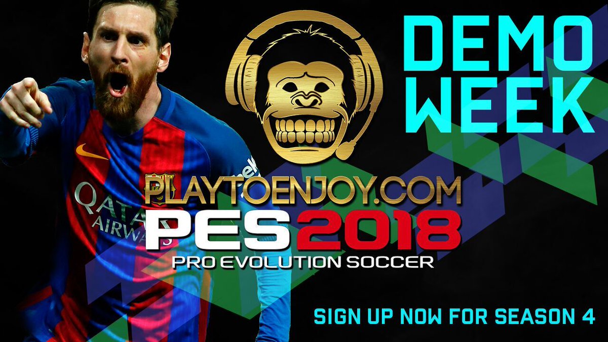 thekokopop's tweet photo. With the #PES2018Demo less than 24 hours away why not take the time to sign up for season 4 on @PtoEGaming ? #PES2018 #playtoenjoy #pesuni https://t.co/Q75BvnJtVe