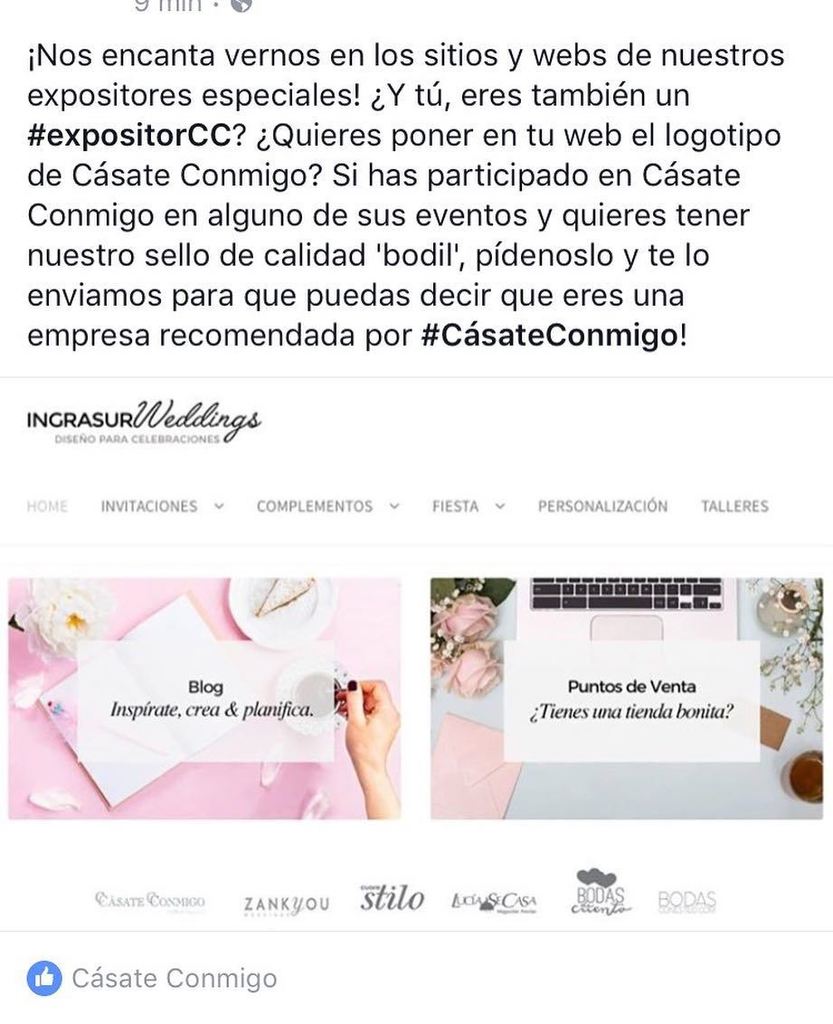 Gracias por la mención @ingrasurweddings Estrenan webs y les ha quedado requetebonita! #casateconmigo