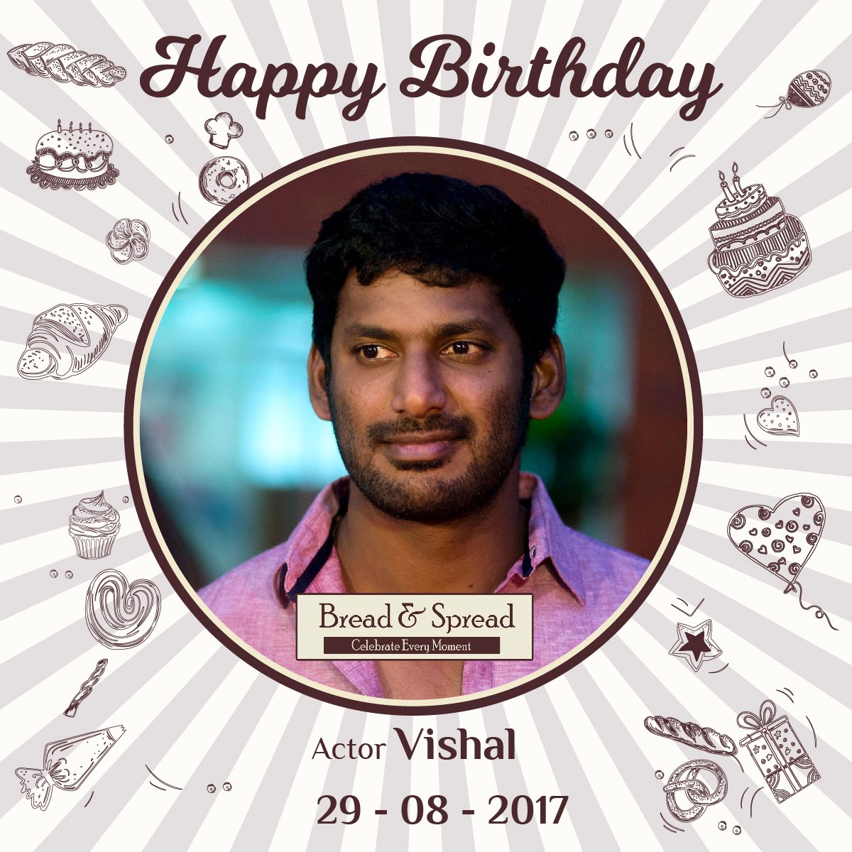 Breadndspread's tweet photo. Birthday wishes to Actor Vishal From Bread &amp; Spread @breadandspread https://t.co/jVopJLh8pM