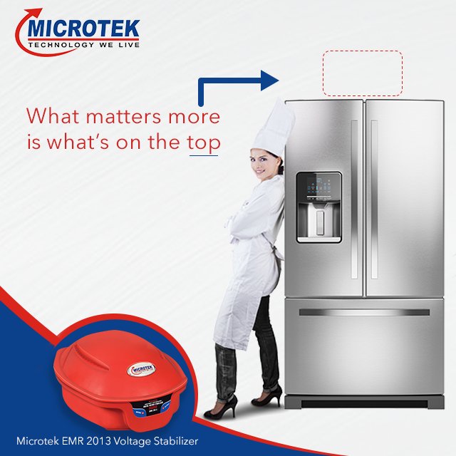 No matter how expensive your refrigerator is, what protects it from the fluctuating voltage is the #Microtek EMR 2013 #VoltageStabiliser!
