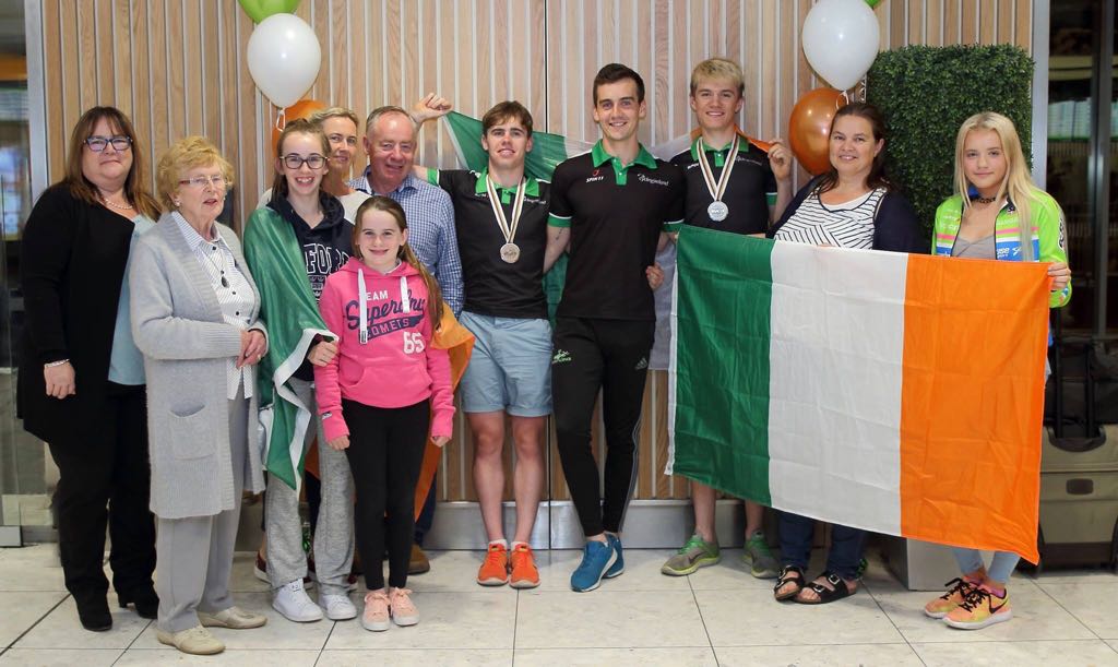 CyclingIreland's tweet photo. Massive well done and welcome home to these superstars! World medallists Xeno Young and JB Murphy arriving in Dublin last night! #soproud https://t.co/V70oWRrqD1