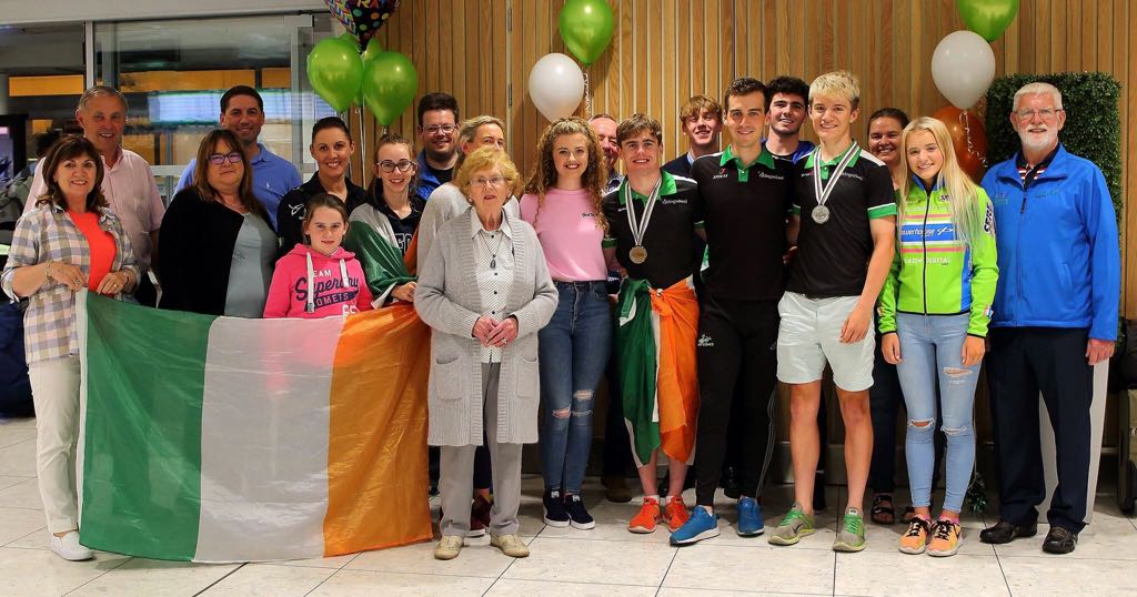 Massive well done and welcome home to these superstars! World medallists Xeno Young and JB Murphy arriving in Dublin last night! #soproud