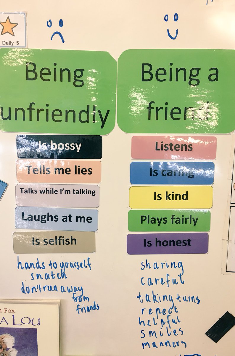 prepckpps's tweet photo. Today for Inquiry we talked about the difference between being a friend and being unfriendly... we added our own ideas to the list 👍 https://t.co/LI3BuEELdL