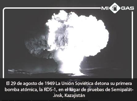 MiGasQro's tweet photo. Un Dia como hoy , La Unión Soviética detona su primera bomba atómica, la RDS-1, en el lugar de pruebas de Semipalátinsk, Kazajistán. https://t.co/aIvU2IQcYs
