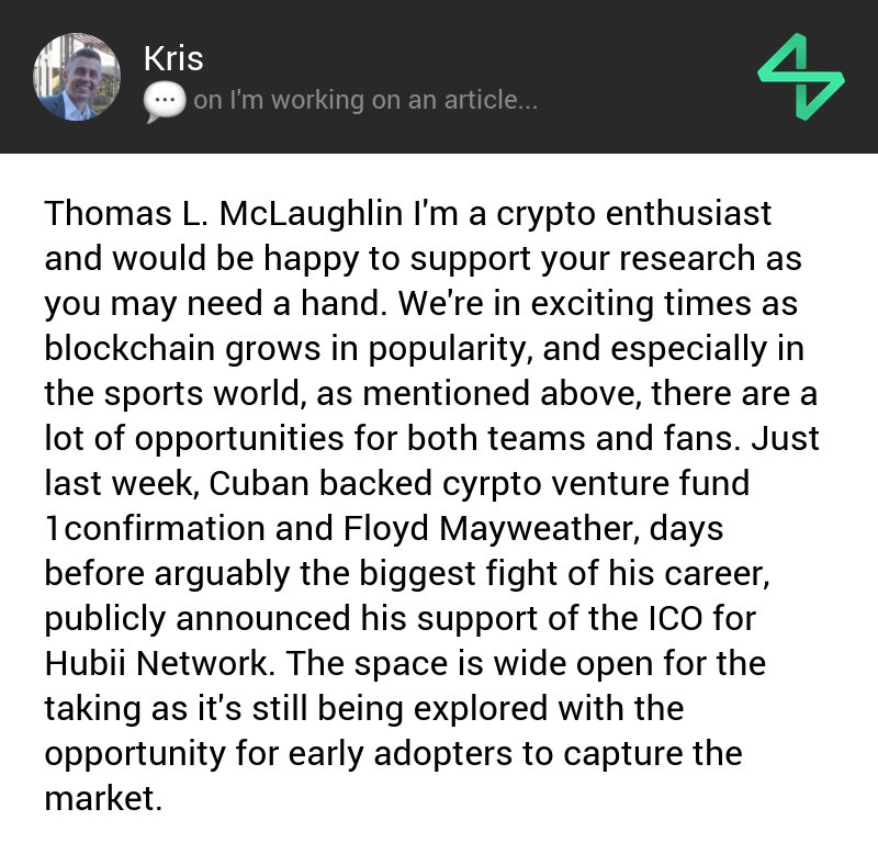 communitykris_'s tweet image. Cryptos + Sports = Opportunities💡 My thoughts on "I'm working on an article..." starters.co/post/591638554…