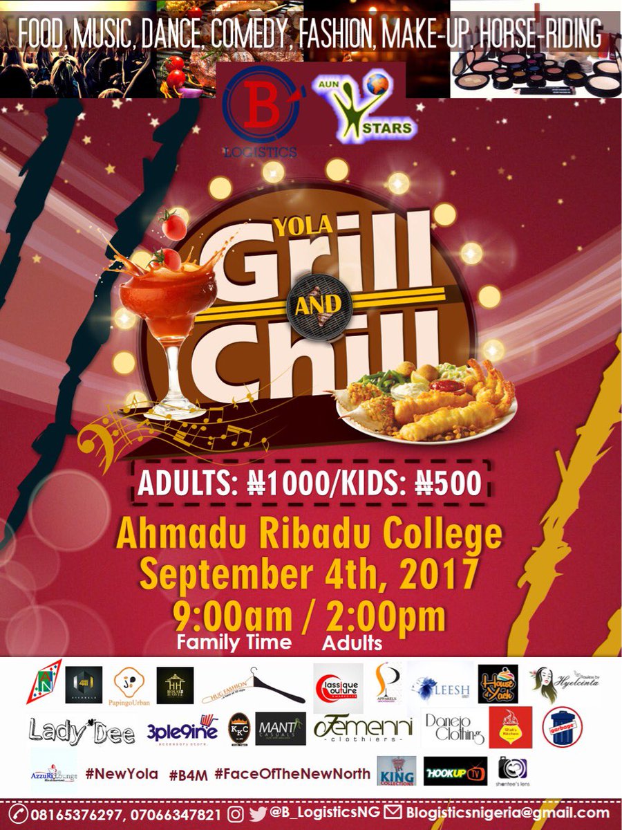abdul_bapullo's tweet photo. YOLA Chill and Grill the venue.... ARC YOLA.. September 4th https://t.co/zeYB04Os9t