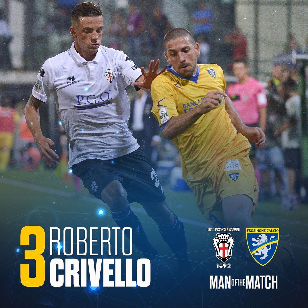 Frosinone1928's tweet photo. ร Roberto Crivello il "Man of the match" di #prvfro ๐ https://t.co/QE98SSUI2d
