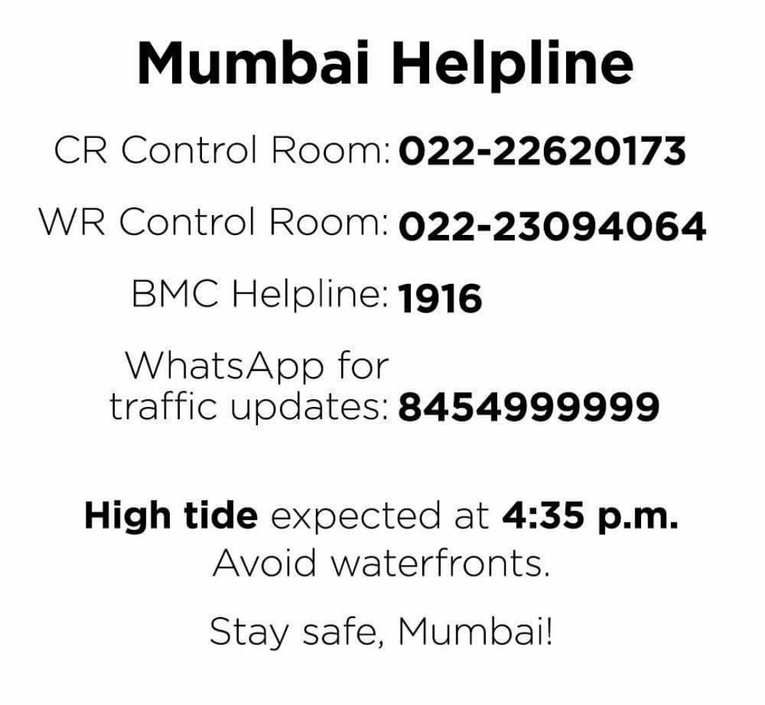 i_SouthEastern's tweet photo. #MumbaiRains
Be safe &amp; Alert !! 
let's stand shoulder to shoulder Mumbai Police, Mumbaikar &amp; BMC. https://t.co/KjXYuy89TY