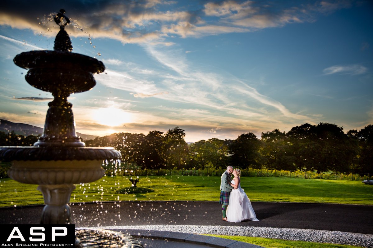 Another great wedding <a href="/CornhillCastle/">Cornhill Castle</a> - can't beat a sunset shot!
