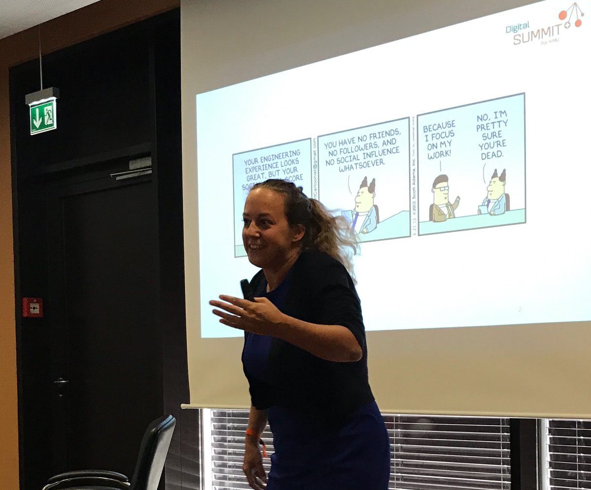 stefanjeker's tweet photo. @NadineStutz am @digitalkmu - wie man die Marke ICH auf Social Media Kanälen in Schwung bringt ä - von #touchpoints zu #trustpoints https://t.co/DEfM3nO7YP