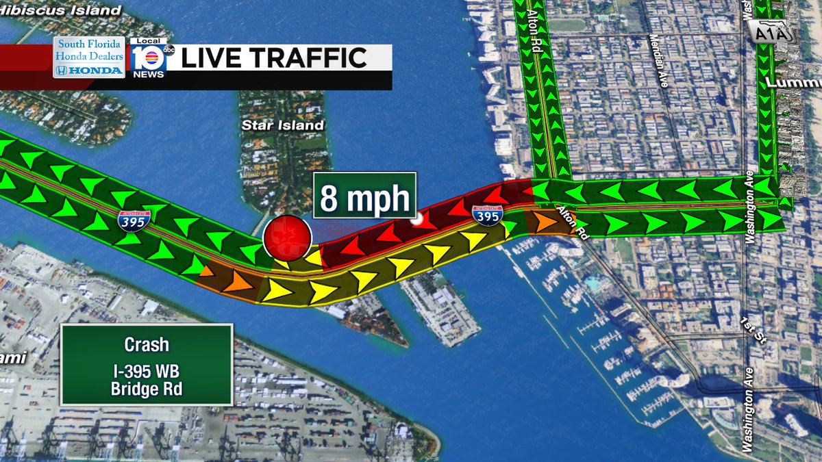 Crash on I-395 WB approaching Bridge Rd #traffic https://t.co/fHD85leIya