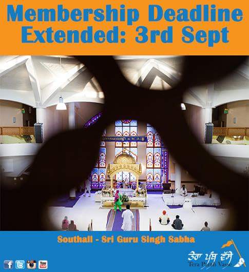 NOT REGISTERED YET? The deadline has been extended to this Sunday. #Southall #SriGuruSinghSabha 
We need your help. #NoMembership #NoVoice