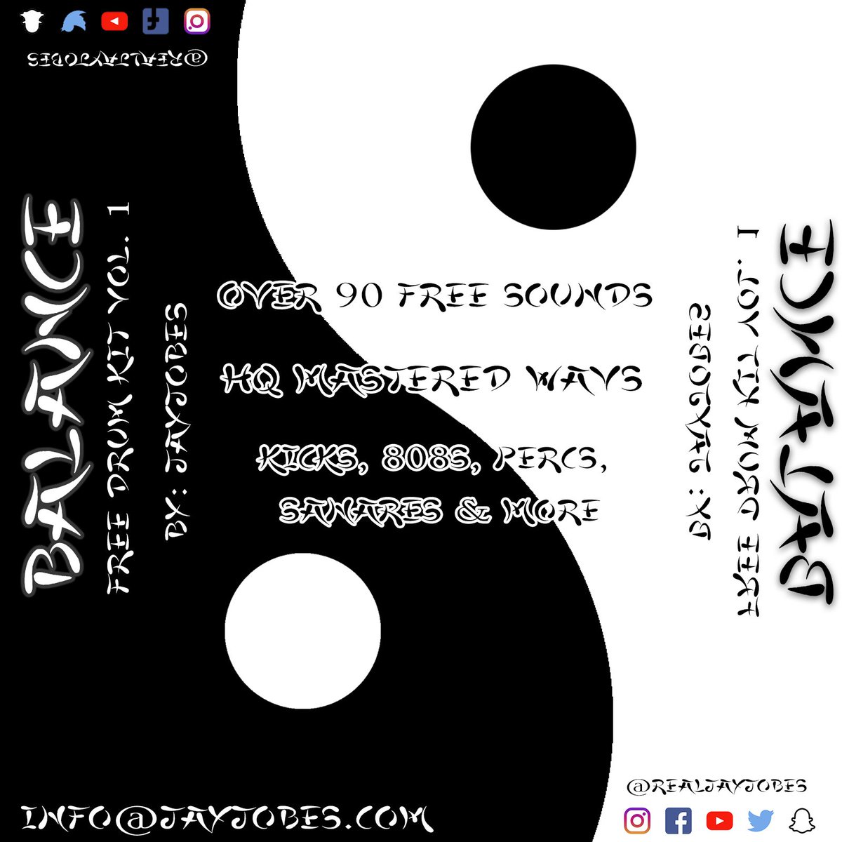 RealJayJobes's tweet photo. New FREE trap drum kit "Balance Vol. 1" available now!! Over 90+ HQ mixed/mastered samples.
Link: https://t.co/1kqWS1l0Bf
#RT #FreeTrapKit https://t.co/dOd1q4LArQ