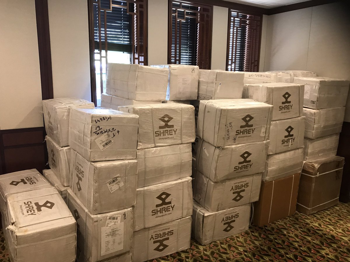 Very excited to have all our new <a href="/ShreySports/">Shrey Sports</a> kit for the season ahead. Thanks to <a href="/ajcaddy/">Ashley Caddy</a> for modelling the <a href="/KCCCricket/">KCC Cricket</a> Sat league kit.