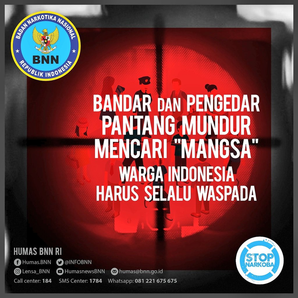 INFOBNN's tweet photo. Pemakai narkoba yg terpantau hanyalah puncak dari gunung es. Dlm kenyataan, pengguna narkoba jauh lebih besar akibat ulah bandar narkoba. https://t.co/L8lMrUrurA