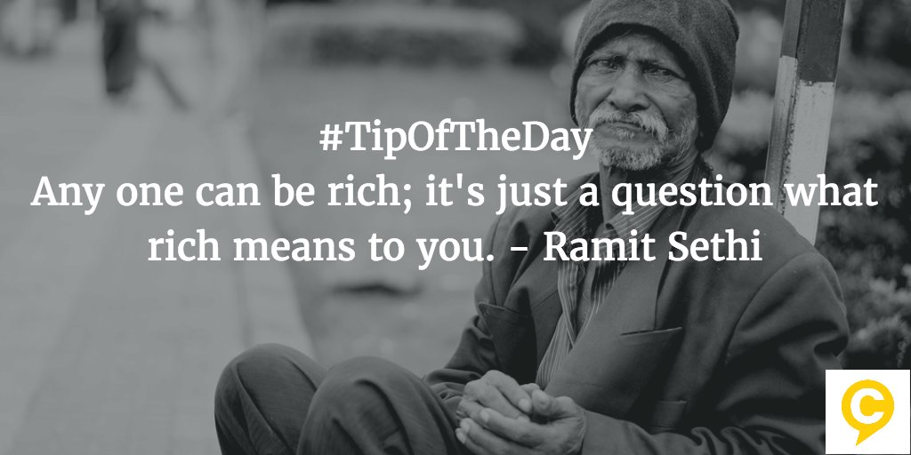 consult_clear's tweet photo. Any one can be rich; it's just a question what rich means to you. - Ramit Sethi https://t.co/WVYxNP9BGG