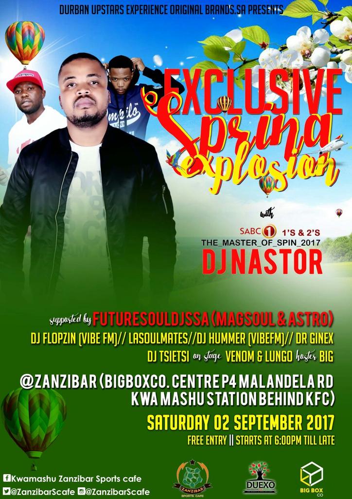 ZanzibarScafe's tweet photo. @DjNastor Live @ZanzibarScafe This saturday kwamashu stand up! #Rt for awareness Lets make it trend🙌🔥💯 https://t.co/xmdV1JHSHL
