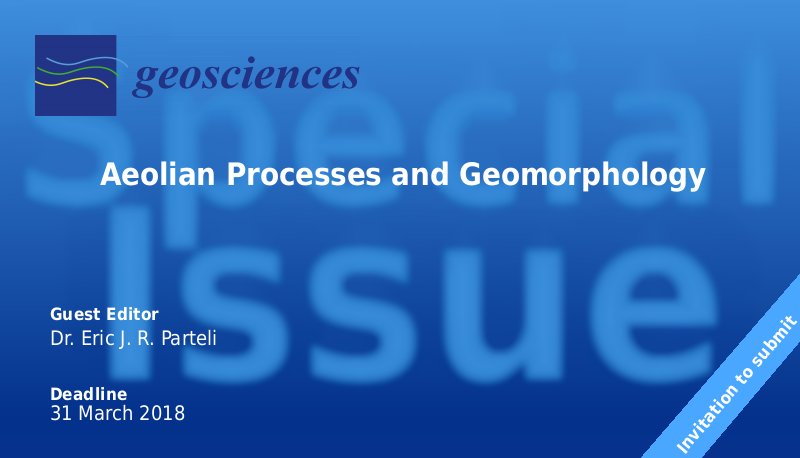 MDPIOpenAccess's tweet photo. Call for paper - Special Issue on #AeolianProcesses and #Geomorphology in @Geosciences_OA Submit your paper here https://t.co/IgNYG7Eeez https://t.co/Phl8CJyDWZ