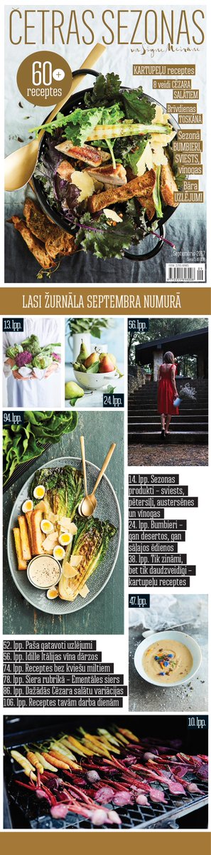 Septembra numurs ir klāt ar jaunām garšām, krāsām un smaržām!
cetrassezonas.lv/lv/zurnals/