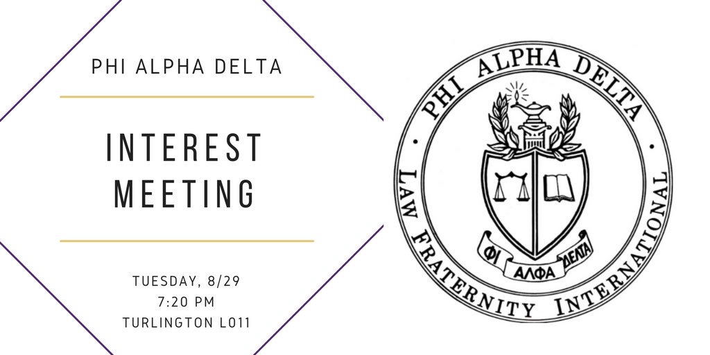 UFPAD's tweet image. Come out to Turlington L011, tonight (8/29) @ 7.20pm for Phi Alpha Delta's 1st info meeting of Fall 2017!