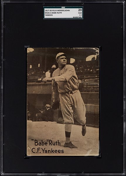 GoodwinAuctions's tweet photo. Check out this 1917-20 Felix Mendelsohn M101-6 Babe Ruth Yankees SGC 1.5 Fair -  https://t.co/wQWZRIFNY6  #BabeRuth #vintage https://t.co/0HX14oInMA