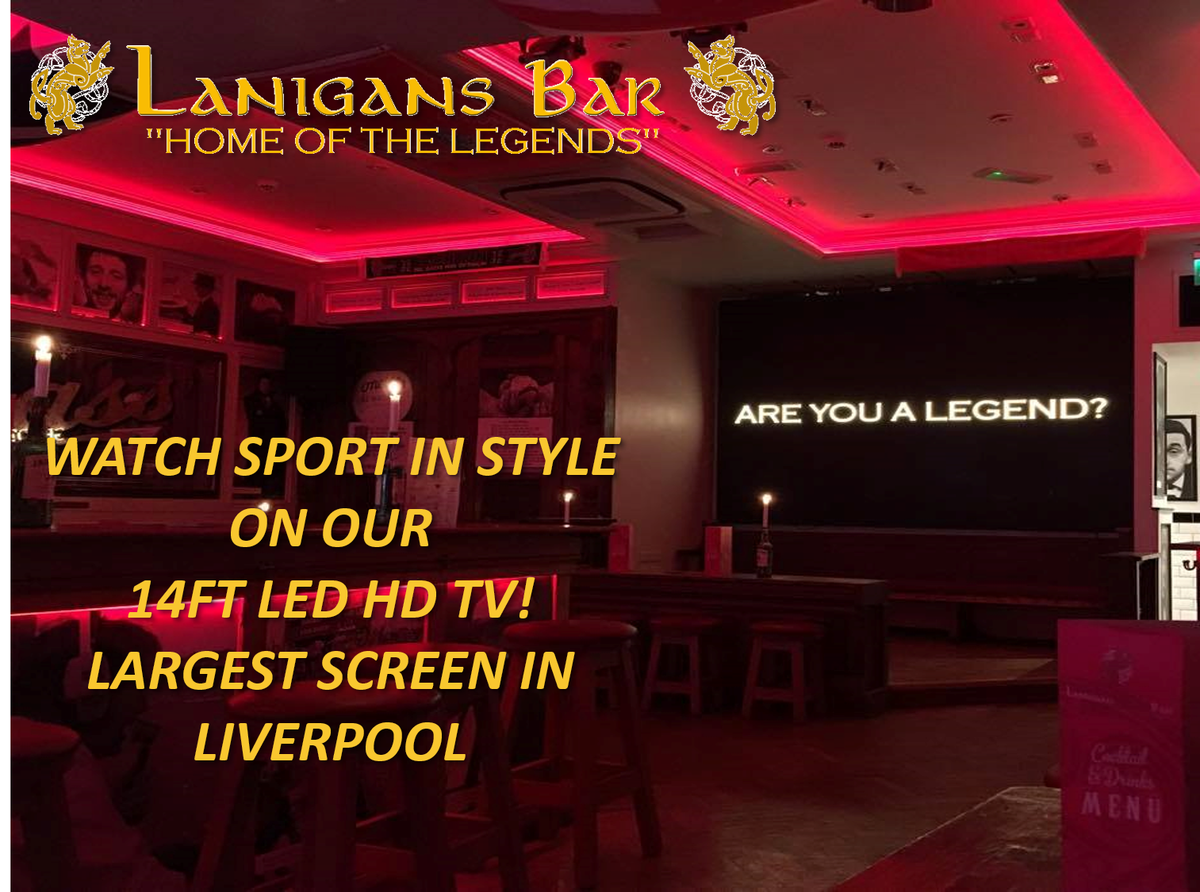 LanigansBarL1's tweet photo. Liverpools largest TV screen is in the Home of The Legends!

Our 14ft HD LED TV is the perfect way to watch your favourite sport! https://t.co/WINmjM4i7C