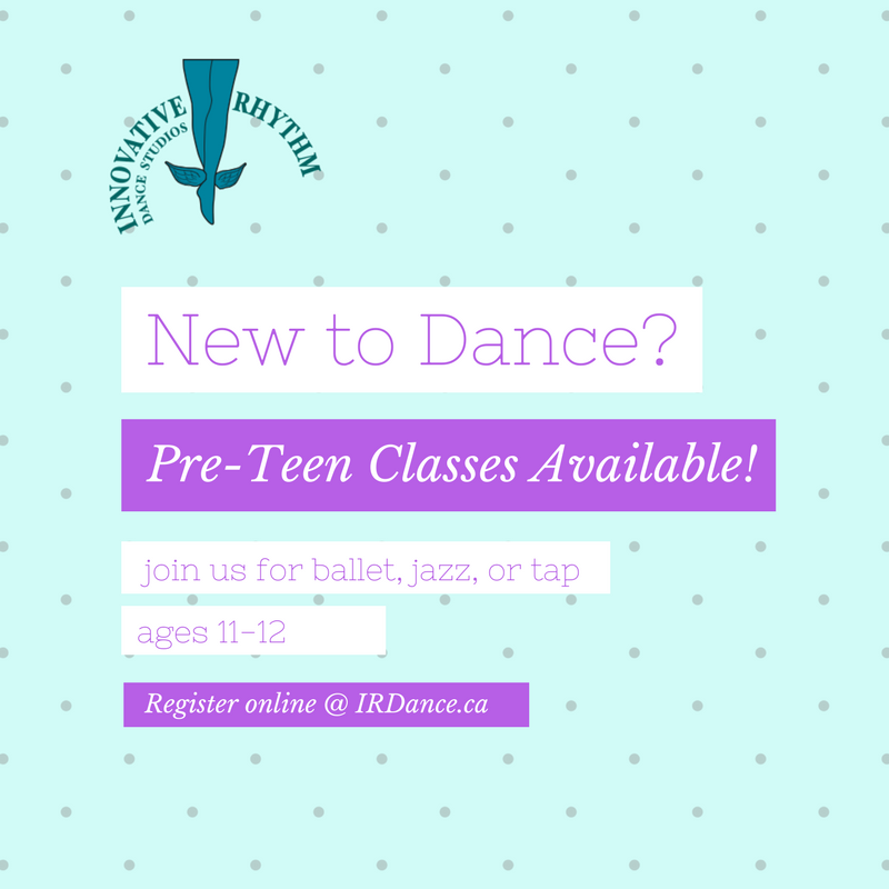 Learn to dance, have fun, and make new friends! Beginner classes available for ages 11-12! IRDance.ca #EtobicokeDance #DanceClass